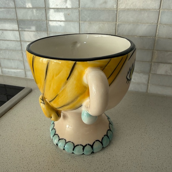 Cosmos Gifts Ceramic Lady Mug & Teapot Butterfly Lid – Tea for One – 7.25” Tall - Picture 6 of 9